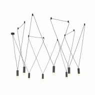 Φωτιστικό οροφής κρεμαστό 11HOOKS TERES 8xG9 μαύρο αλουμινίου 8x D3,6xh13cm