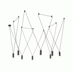 Φωτιστικό οροφής κρεμαστό 11HOOKS TERES 8xG9 μαύρο αλουμινίου 8x D3,6xh13cm