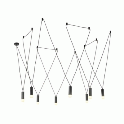 Φωτιστικό οροφής κρεμαστό 11HOOKS TERES 8xG9 μαύρο αλουμινίου 8x D3,6xh13cm