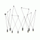 Φωτιστικό οροφής κρεμαστό 11HOOKS TERES 8xG9 μαύρο αλουμινίου 8x D3,6xh13cm