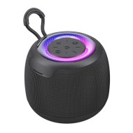 Φορητό ηχείο USAMS 10W Bluetooth με μπαταρία 1200mAh LED φωτισμό σε μαύρο χρώμα