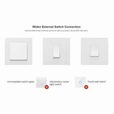Smart διακόπτης SONOFF ZBMINI ZigBee 3.0 λευκός για έλεγχο μέσω εφαρμογής για smartphone