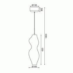 Κρεμαστό φωτιστικό CARYATID LED 20W θερμό φως 3000k 1600lm 360° ακρυλικό D16xh180cm