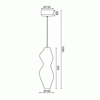 Κρεμαστό φωτιστικό CARYATID LED 20W θερμό φως 3000k 1600lm 360° ακρυλικό D16xh180cm