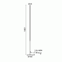 Επιδαπέδιο LED φωτιστικό AVENUE 18W θερμό φως 3000k 920lm μαύρο αλουμινίου D18xd1,8xh146cm