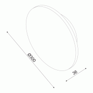 Επίτοιχο LED φωτιστικό TERRAZZO ECLIPSE 15W θερμό φως 3000k 1200lm MDF στρόγγυλο Φ30xh3,6cm