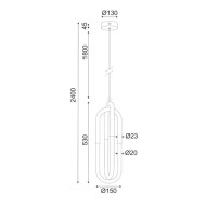 Κρεμαστό φωτιστικό LED VENUS 16W θερμό φως 3000k 1120lm χρώμιο μεταλλικό 15x15xh230cm IP20 Κρεμαστό φωτιστικό LED VENUS 16W θερμό φως 3000k 1120lm χρώμιο μεταλλικό 15x15xh230cm IP20