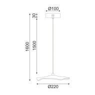 Φωτιστικό κρεμαστό LED NINFEA 5W θερμό φως 3000k 400lm D22xh160cm εσωτερικού χώρου IP20 Φωτιστικό κρεμαστό LED NINFEA 5W θερμό φως 3000k 400lm D22xh160cm εσωτερικού χώρου IP20