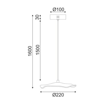 Φωτιστικό κρεμαστό LED NINFEA 5W θερμό φως 3000k 400lm D22xh160cm εσωτερικού χώρου IP20 Φωτιστικό κρεμαστό LED NINFEA 5W θερμό φως 3000k 400lm D22xh160cm εσωτερικού χώρου IP20