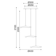 LED κρεμαστό φωτιστικό NINFEA 15W θερμό φως 3000k 1050lm ορείχαλκο μεταλλικό D43xh210cm IP20 LED κρεμαστό φωτιστικό NINFEA 15W θερμό φως 3000k 1050lm ορείχαλκο μεταλλικό D43xh210cm IP20