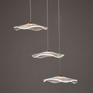 LED κρεμαστό φωτιστικό NINFEA 15W θερμό φως 3000k 1050lm ορείχαλκο μεταλλικό D43xh210cm IP20