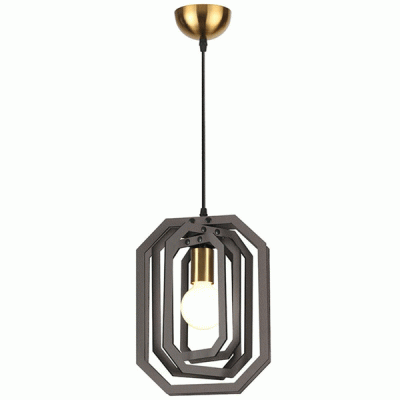 Κρεμαστό φωτιστικό TRITON 1xΕ27 σκούρο καφέ MDF D24xh100cm