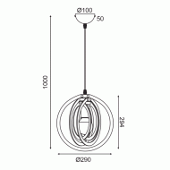Κρεμαστό φωτιστικό TRITON 1xΕ27 ανοιχτό καφέ MDF D29xh100cm