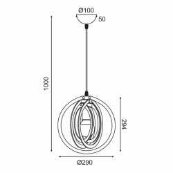 Κρεμαστό φωτιστικό TRITON 1xΕ27 ανοιχτό καφέ MDF D29xh100cm
