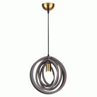 Κρεμαστό φωτιστικό TRITON 1xΕ27 σκούρο καφέ MDF D29xh100cm