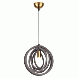 Κρεμαστό φωτιστικό TRITON 1xΕ27 σκούρο καφέ MDF D29xh100cm