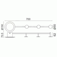 Φωτιστικό LED επίτοιχο VALENTINO 7W θερμό φως 3000k 560lm μεταλλικό μαύρο 70x7x15cm