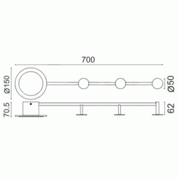 Φωτιστικό LED επίτοιχο VALENTINO 7W θερμό φως 3000k 560lm μεταλλικό λευκό 70x7x15cm