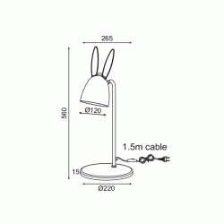 Επιτραπέζιο φωτιστικό BUNNY 1xΕ27 μεταλλικό ροζ 27x22xh56cm