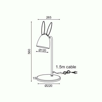 Επιτραπέζιο φωτιστικό BUNNY 1xΕ27 μεταλλικό ροζ 27x22xh56cm Επιτραπέζιο φωτιστικό BUNNY 1xΕ27 μεταλλικό ροζ 27x22xh56cm