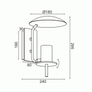 Επίτοιχο φωτιστικό PARACHUTE 1xGU10 μεταλλικό λευκό 18x24x30cm