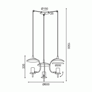 Κρεμαστό φωτιστικό PARACHUTE 3xGU10 λευκό μεταλλικό D60xh150cm