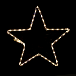 Επίστυλο σχέδιο STAR με 48 LED 2m φωτοσωλήνα σε θερμό λευκό φως IP65 55cm & 1.5m καλώδιο τροφοδοσίας