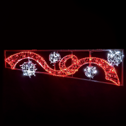 Διακοσμητικό RIBBON BALLS αριστερό με 512 LED 6m φωτοσωλήνα 16m λαμπάκια σε σειρά με κόκκινο-ψυχρό χρώμα φωτός IP65 200x60 Διακοσμητικό RIBBON BALLS αριστερό με 512 LED 6m φωτοσωλήνα 16m λαμπάκια σε σειρά με κόκκινο-ψυχρό χρώμα φωτός IP65 200x60
