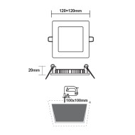 Φωτιστικό LED SLIM PANEL χωνευτό 6W ενδιάμεσο χρώμα φωτός 4000K 470lm με εξωτερική διάσταση 118x118mm Φωτιστικό LED SLIM PANEL χωνευτό 6W ενδιάμεσο χρώμα φωτός 4000K 470lm με εξωτερική διάσταση 118x118mm