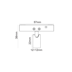 Φωτιστικό μαγνητικό τετράγωνο μαύρο mini spot 24V DC 1W ενδιάμεσο χρώμα φωτός 4000K 85lm 24° & διάσταση 12x22(38)mm