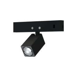 Φωτιστικό μαγνητικό τετράγωνο μαύρο mini spot 24V DC 1W ενδιάμεσο χρώμα φωτός 4000K 85lm 24° & διάσταση 12x22(38)mm