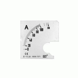 Πλάκα ένδειξης αμπερόμετρου διάστασης 72x72mm 100/5Α