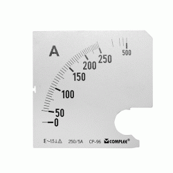 Πλάκα-σκάλα ένδειξης για αμπερόμετρα 250/5Α 96x96mm 