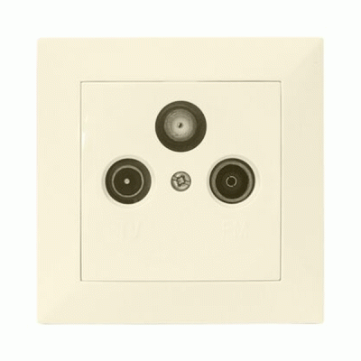 Πρίζα TV + FM + SAT τερματική μπεζ χρώμα πλήρης σειρά Κλειώ Πρίζα TV + FM + SAT τερματική μπεζ χρώμα πλήρης σειρά Κλειώ