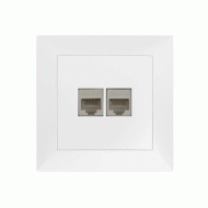 Πρίζα DATA διπλή RJ45+RJ45 Cat.6 λευκό χρώμα σειρά Κλειώ