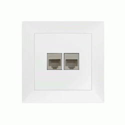 Πρίζα DATA διπλή RJ45+RJ45 Cat.6 λευκό χρώμα σειρά Κλειώ