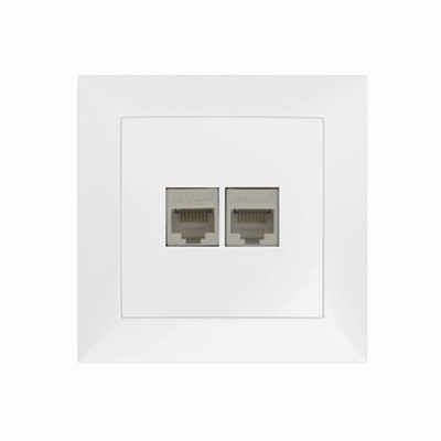 Πρίζα DATA διπλή RJ45+RJ45 Cat.6 λευκό χρώμα σειρά Κλειώ