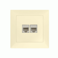 Πρίζα DATA διπλή RJ45+RJ45 Cat.6 μπεζ χρώμα σειρά Κλειώ 