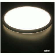 LED πλαφονιέρα PC σε μαύρο χρώμα με BACKLIT φωτισμό Φ300mm 18W ενδιάμεσο φως 4000K IP54 