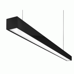 Μαύρο led γραμμικό φωτιστικό 50W 230V με ενδιάμεσο λευκό φως 4000K 150cm κρεμαστό-χωνευτό-επίτοιχο IP-20