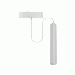 LED φωτιστικό ράγας μίνι σωλήνας με ανάρτηση 7W 40VDC δέσμη 24° θερμό φως 3000K 560Lm από αλουμίνιο λευκό