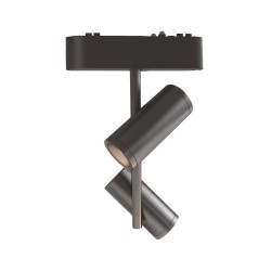 Διπλό φωτιστικό σποτ ράγας LED μίνι 2x8W 40VDC 1280lm ρυθμιζόμενο θερμό φως 3000K ντιμαριζόμενο με δέσμη 36° μαύρο χρώμα 