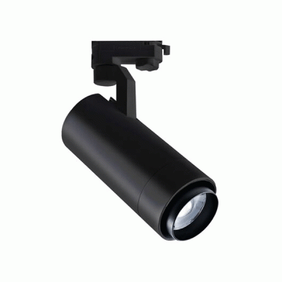 Μαύρο φωτιστικό σποτ ράγας LED 3000K θερμό φως 20W με ρυθμιζόμενη δέσμη από 20°έως 60° 230V 2000Lm και σώμα αλουμινίου