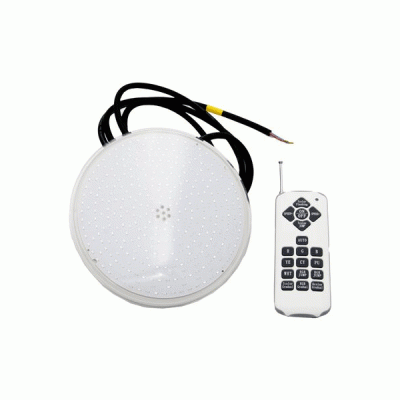 Λάμπα ρητίνης LED πισίνας λεπτή PAR56 24W 12AC RGB με 2 μέτρα καλώδιο και τηλεχειριστήριο αδιάβροχή IP68