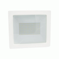 Λευκός προβολέας LED-SMD 100W 230V με θερμό φως 3000K ευρείας δέσμης 120° IP65 από αλουμίνιο με 50εκ καλώδιο