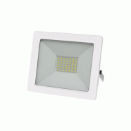 Προβολέας LED-SMD 30W 230V ψυχρό φως 6200K ευρείας δέσμης 120° IP65 με λευκό σώμα αλουμινίου και  50εκ καλώδιο