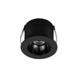Led σποτ χωνευτό αλουμινίου COB 3W 230V μαύρο Φ38mm  δέσμη φωτός 25° ενδιάμεσο φως 4000K 