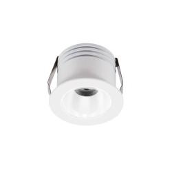 Led σποτ χωνευτό αλουμινίου COB 3W 230V Φ38mm δέσμη φωτός 50° θερμό φως 3000K λευκό