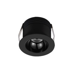 Led σποτ χωνευτό αλουμινίου COB 3W 230V Φ38mm δέσμη φωτός 50° ενδιάμεσο φως 4000K μαύρο 