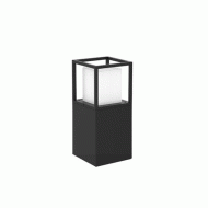 Φωτιστικό κολωνάκι δαπέδου τετράγωνο 150X150mm 30cm σε χρώμα γραφίτη με ντουί Ε27 στεγανό IP54